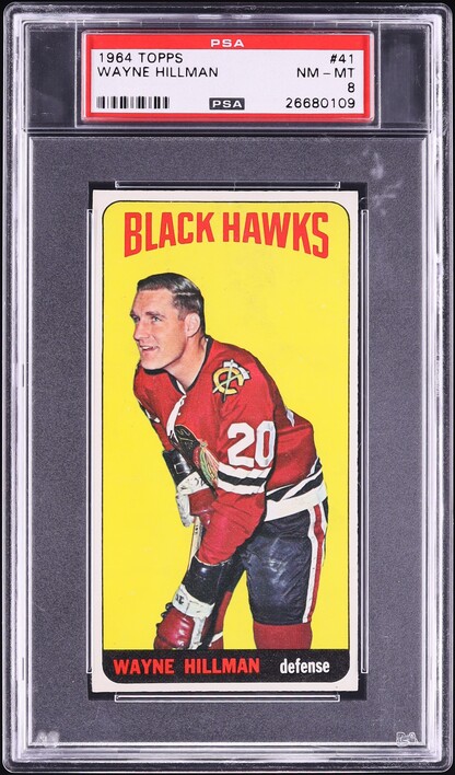 1964 Topps Hockey Wayne Hillman #41 PSA 8 NM-MT
