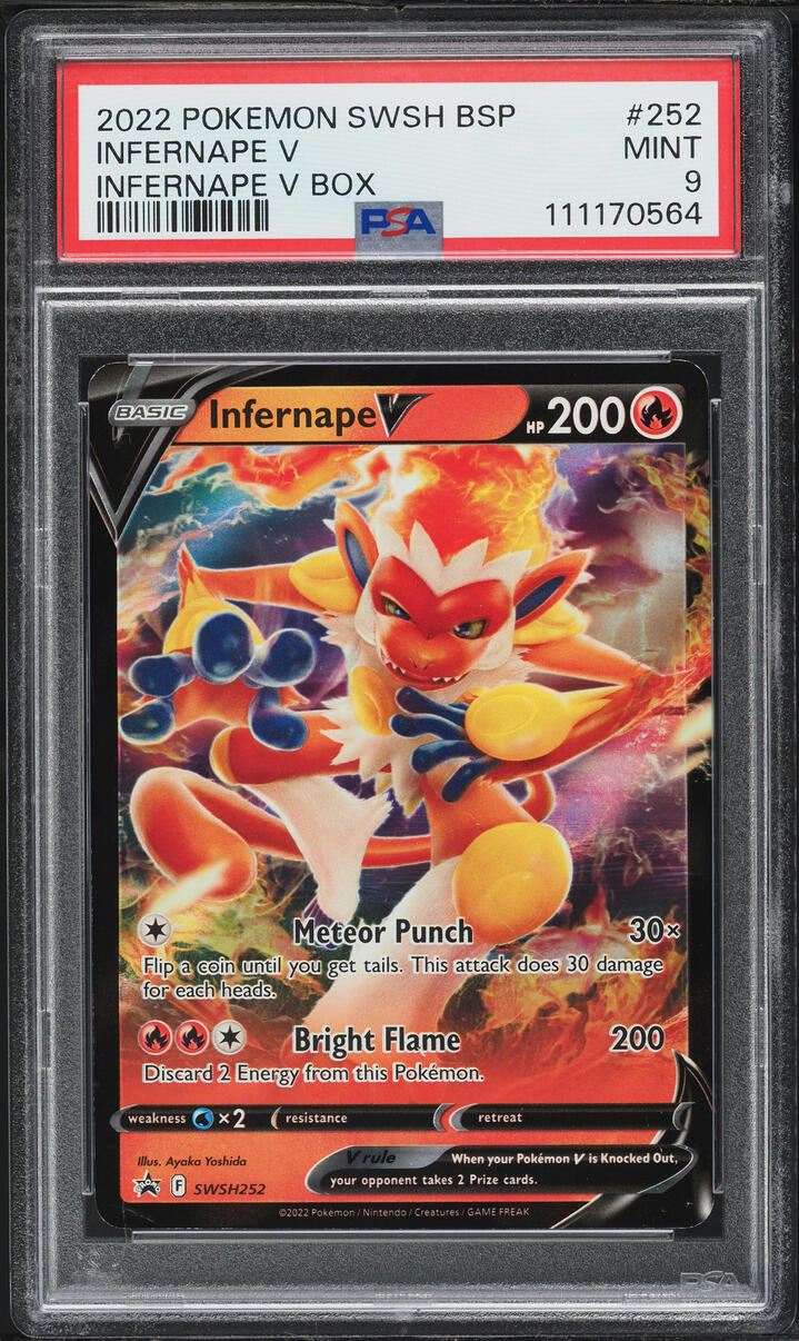 2022 Pokemon Sword & Shield Black Star Promo Infernape V #252 PSA 9 MINT