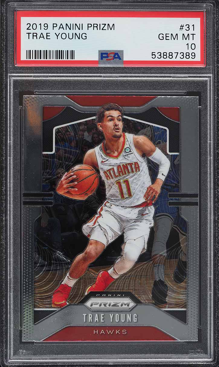 2019 Select Courtside Red Disco Prizm Trae Young /49 #237 PSA 9