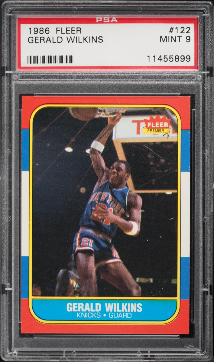 1986 Fleer Basketball Gerald Wilkins ROOKIE #122 PSA 9 MINT