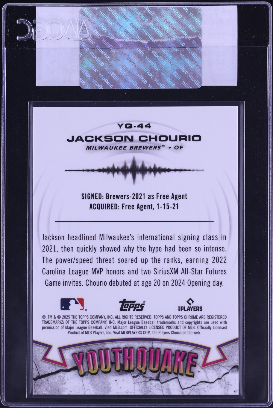 2025 Topps Chrome Youthquake Gold Refractor Jackson Chourio