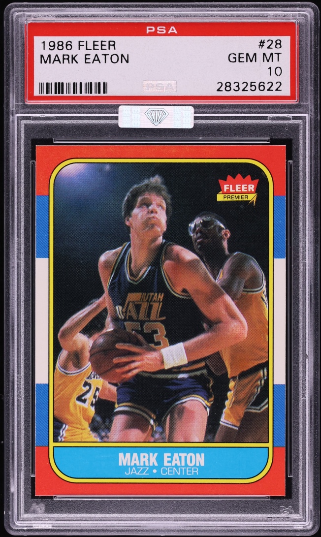 1986 Fleer Basketball Mark Eaton #28 MBA PSA 10 GEM MINT