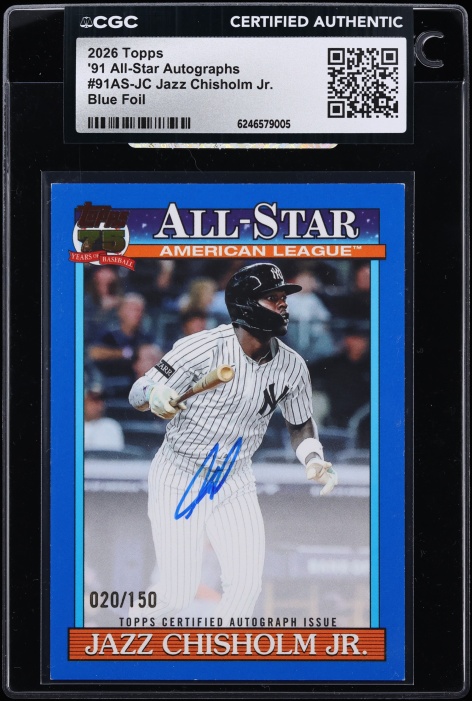 2026 Topps '91 All-Star Blue Foil Jazz Chisholm Jr. AUTO /150 #91AS-JC CGC AUTH