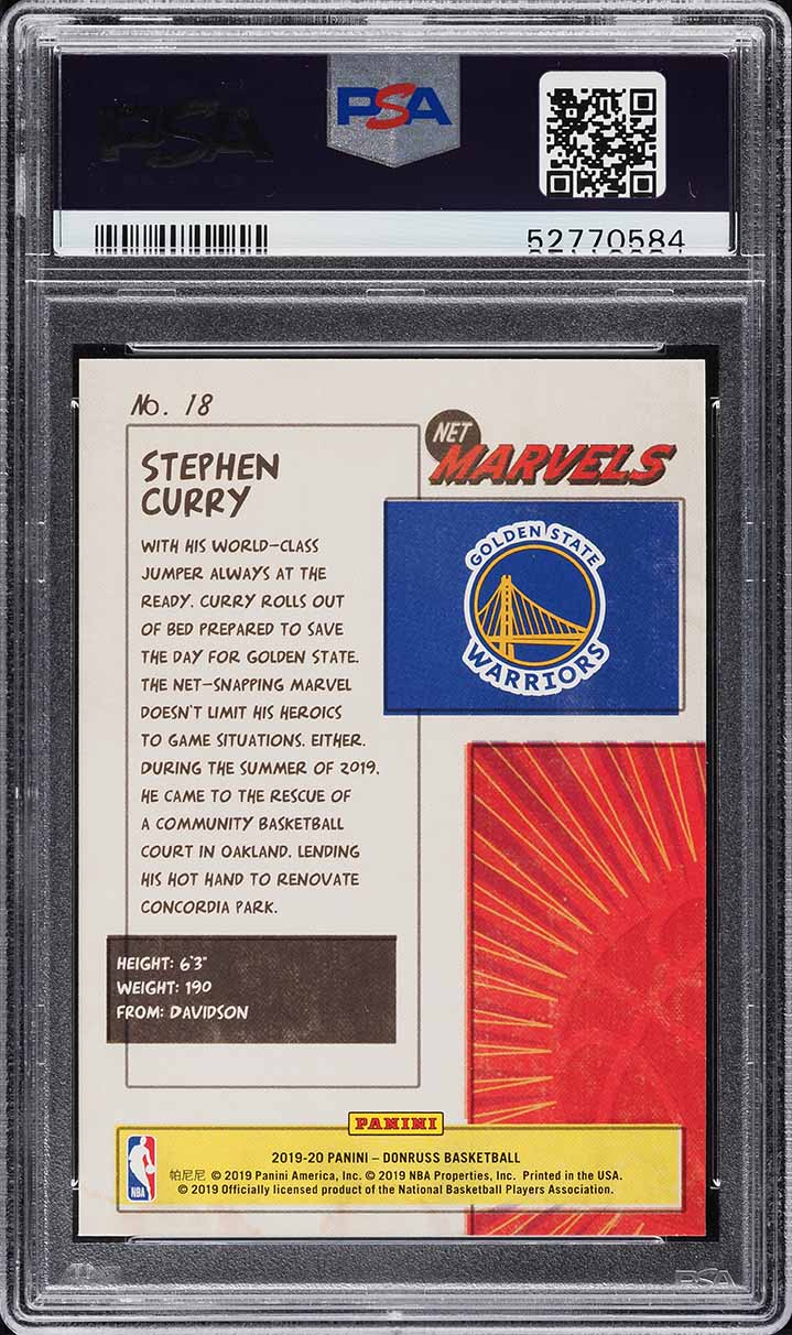 2019 Donruss Net Marvels Stephen Curry #18 PSA 10 GEM MINT
