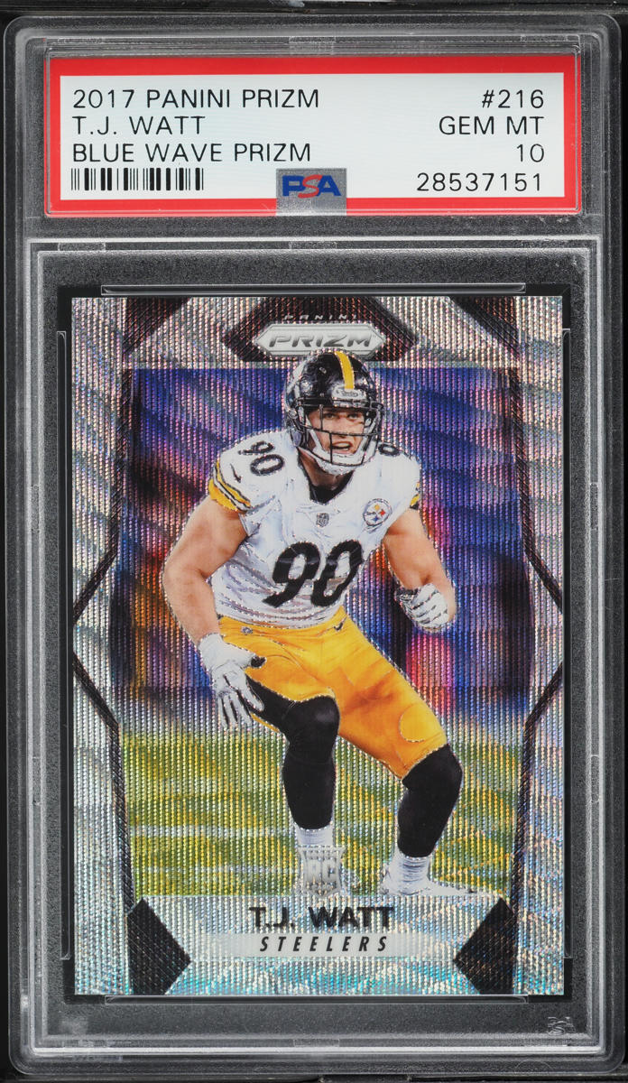 2017 Panini Prizm Blue Wave T.J. Watt ROOKIE /149 #216 PSA 10 GEM MINT