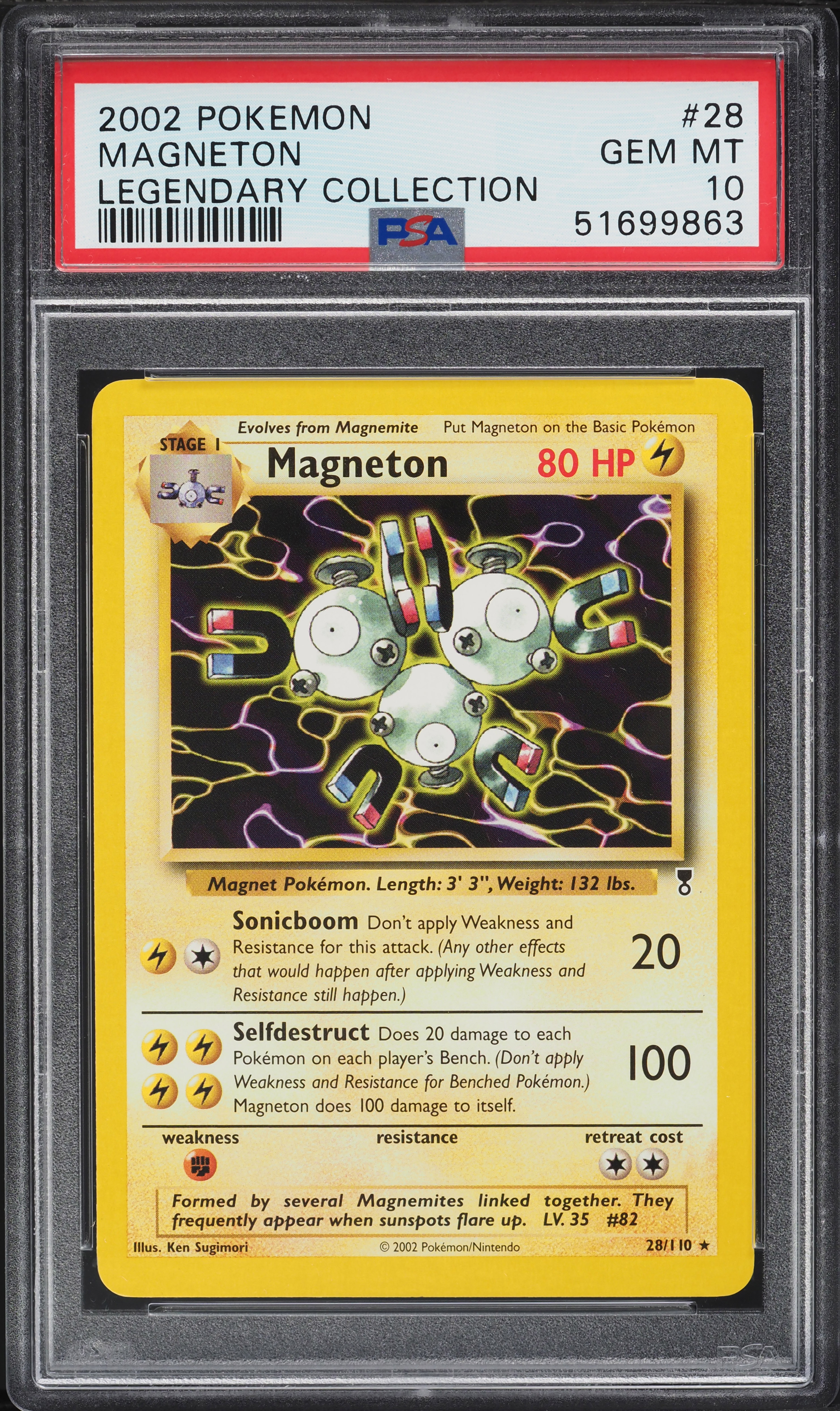 2002 Pokemon Legendary Collection Magneton #28 PSA 10 GEM MINT