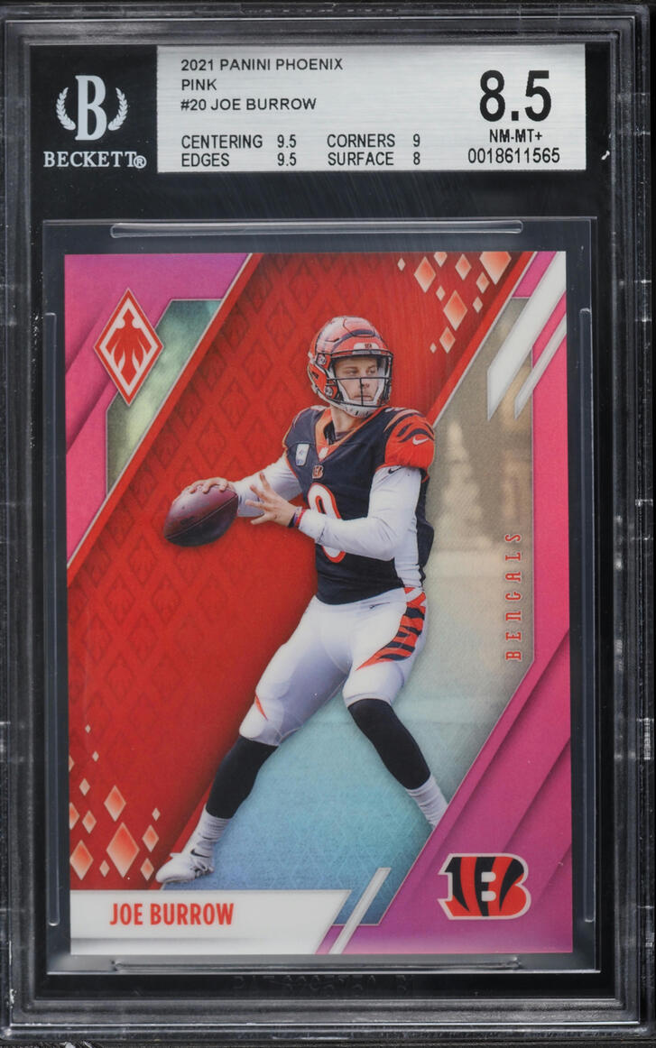 2021 Panini Phoenix Pink Joe Burrow /199 #20 BGS 8.5 NM-MT+