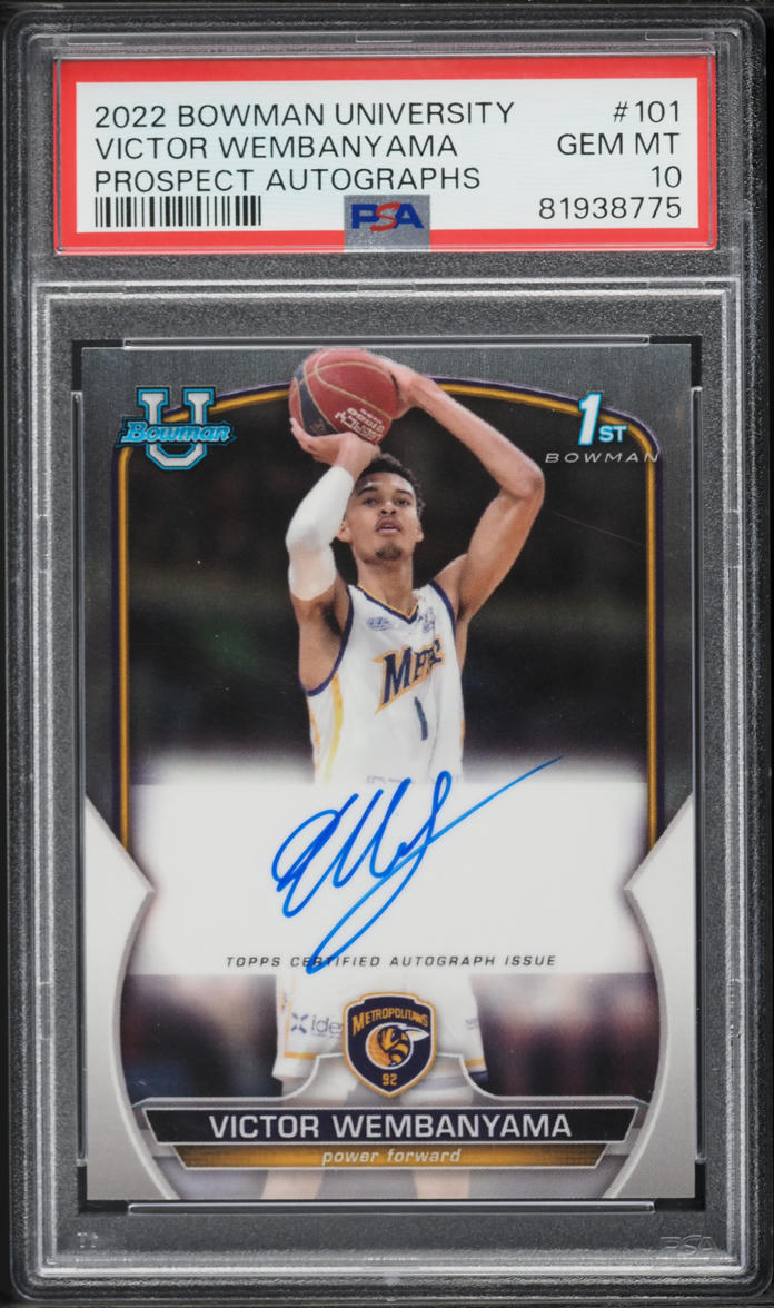2022 Bowman University Victor Wembanyama ROOKIE AUTO #101 PSA 10