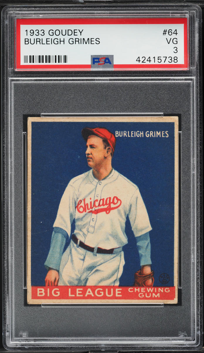 1933 Goudey Burleigh Grimes #64 PSA 3 VG