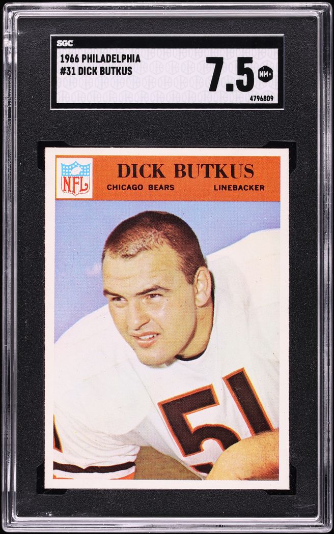 1966 Philadelphia Dick Butkus ROOKIE #31 SGC 7.5 NRMT+