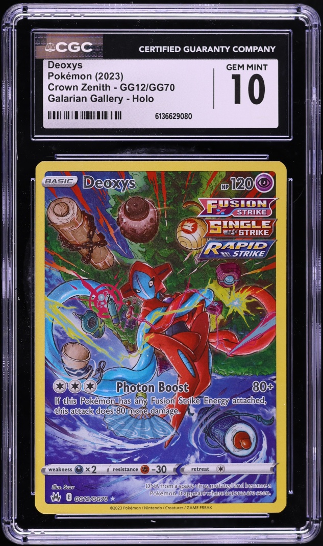 2023 Pokemon Sword & Shield Crown Zenith Galarian Gallery Full Art Deoxys #GG12 CGC 10 GEM MINT