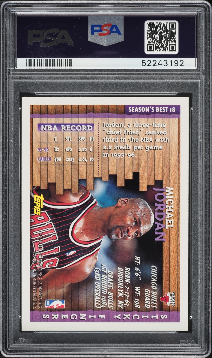 1996 Topps Season's Best Michael Jordan #18 PSA 9 MINT