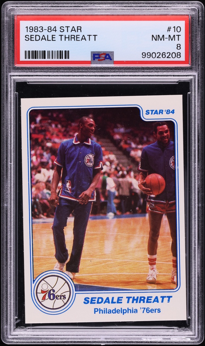 1983 Star Basketball Sedale Threatt ROOKIE #10 PSA 8 NM-MT