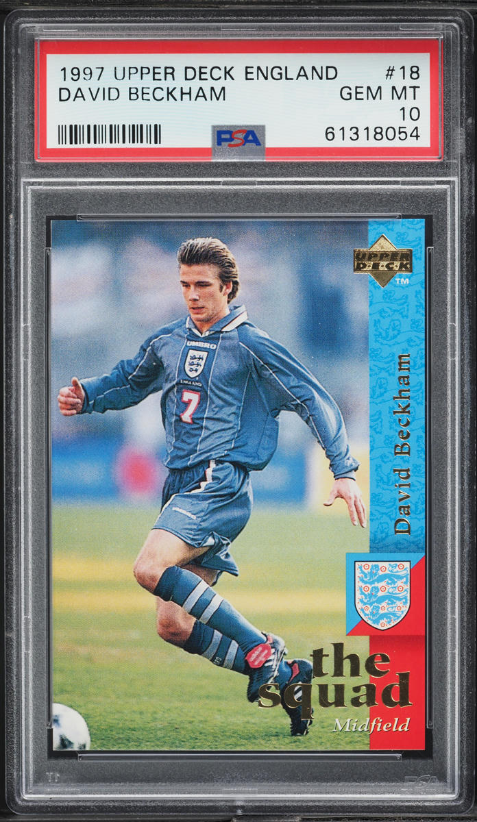 1997 Upper Deck England David Beckham ROOKIE #18 PSA 10 GEM MINT on ...