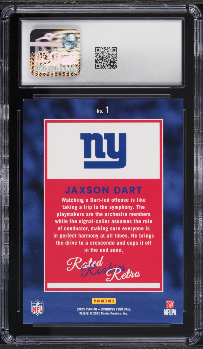 2025 Donruss Rated Retro Jaxson Dart ROOKIE #1 CGC 9 MINT