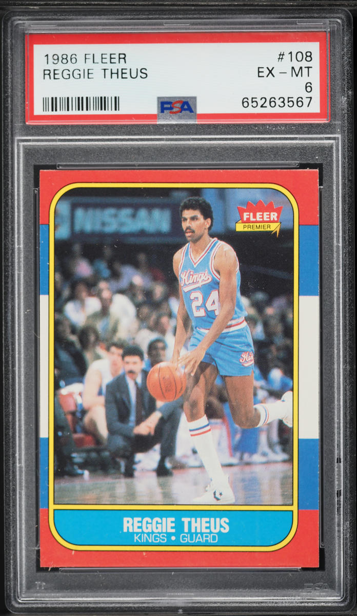 1986 Fleer Basketball Reggie Theus #108 PSA 6 EXMT