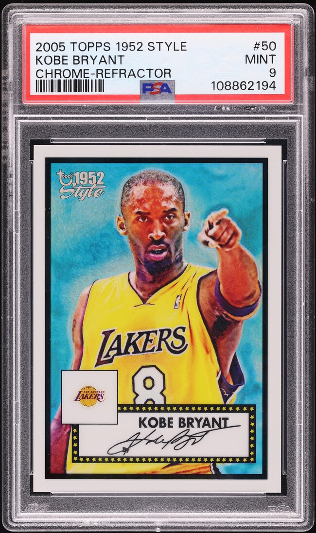 2005 Topps Chrome '52 Style Refractor Kobe Bryant /299 #50 PSA 9 MINT - Photo 1