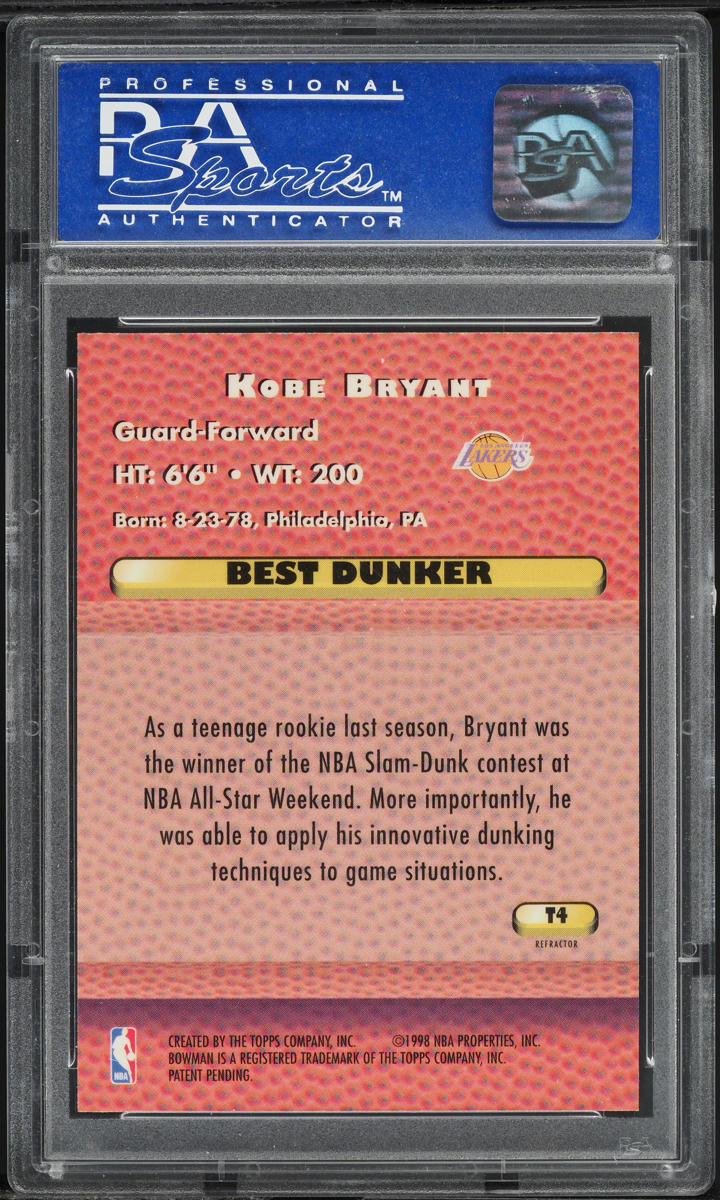 コービー・ブライアント1997 Bowman's Refractor Auction Prices Realized Basketball Cards 1997 BOWMAN'S BEST