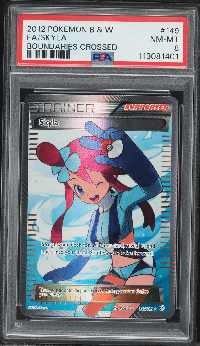 2012 Pokemon Black & White Boundaries Crossed Full Art Skyla #149 PSA 8 NM-MT