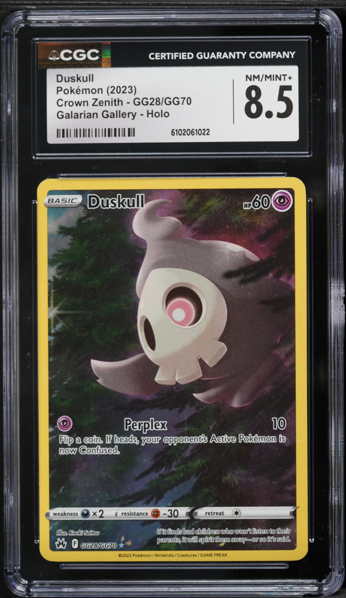 2023 Pokemon Sword & Shield Crown Zenith Full Art Duskull #GG28 CGC 8.5 NM-MT+