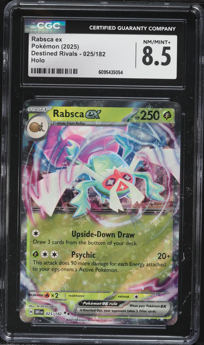 2025 Pokemon Scarlet & Violet Destined Rivals Holo Rabsca ex #25 CGC 8.5 NM-MT+