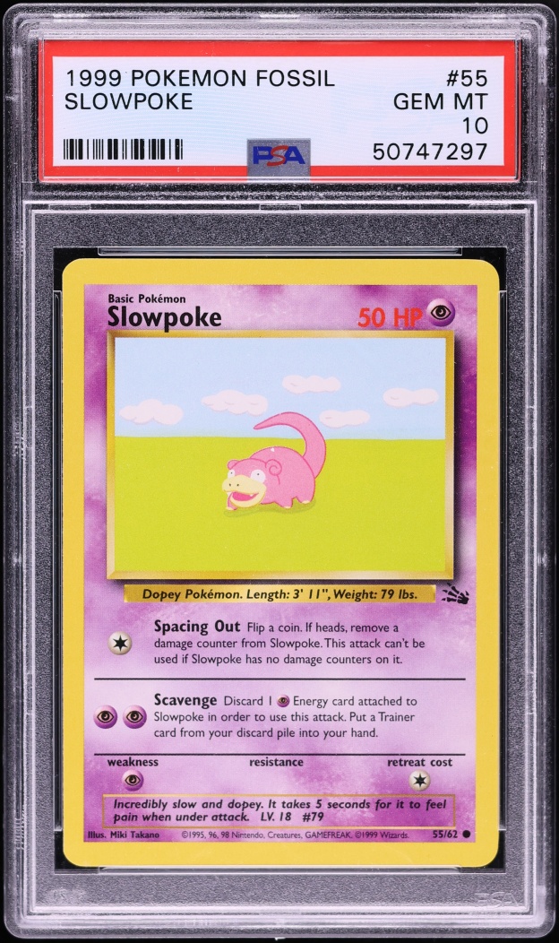 1999 Pokemon Fossil Slowpoke #55 PSA 10 GEM MINT