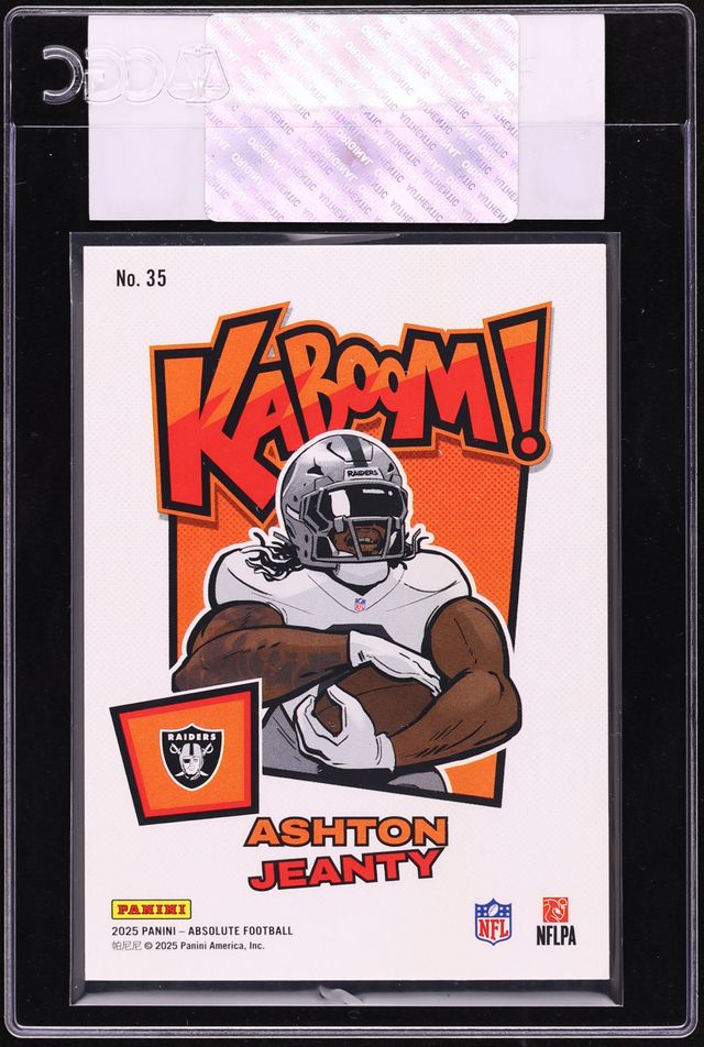 2025 Absolute Kaboom! Vertical Green Ashton Jeanty ROOKIE 1/1 #35 CGC AUTH