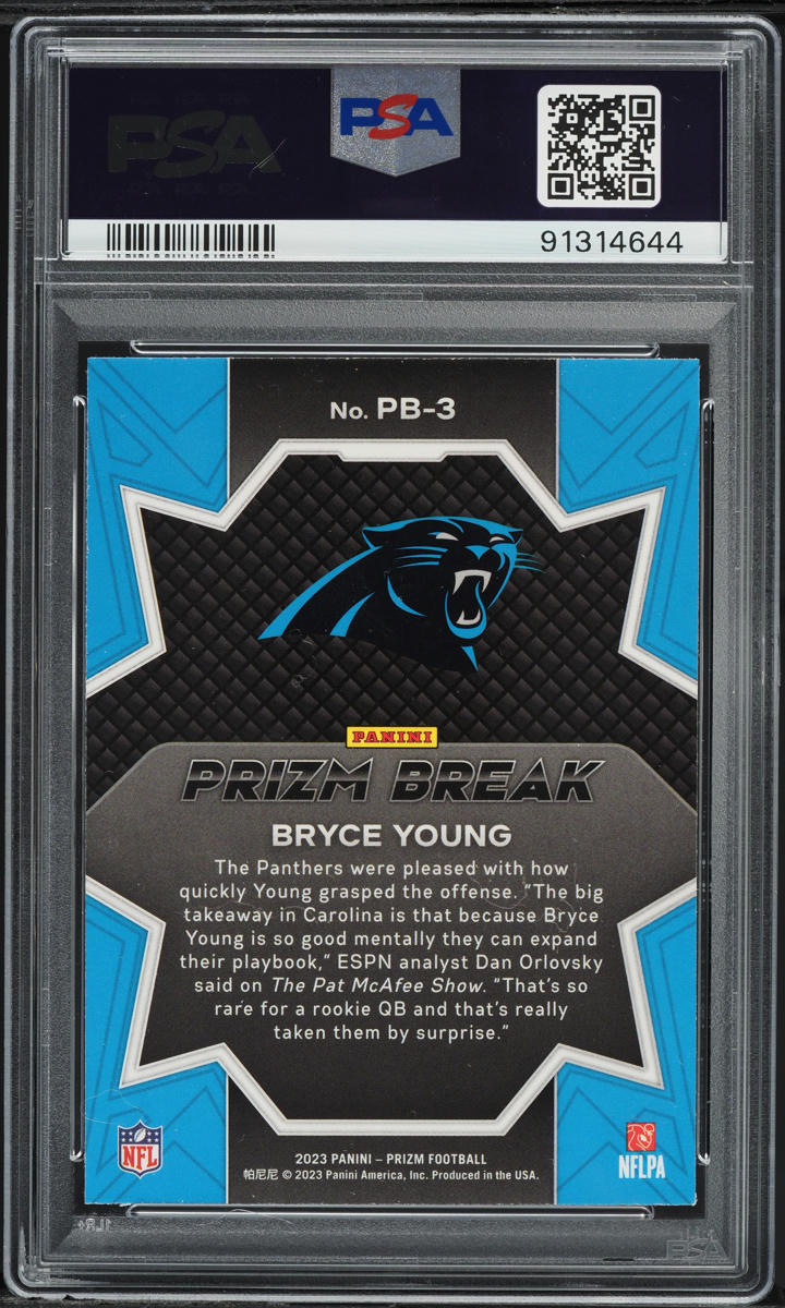 2023 Panini Prizm Break Bryce Young ROOKIE #PB-3 PSA 9 MINT