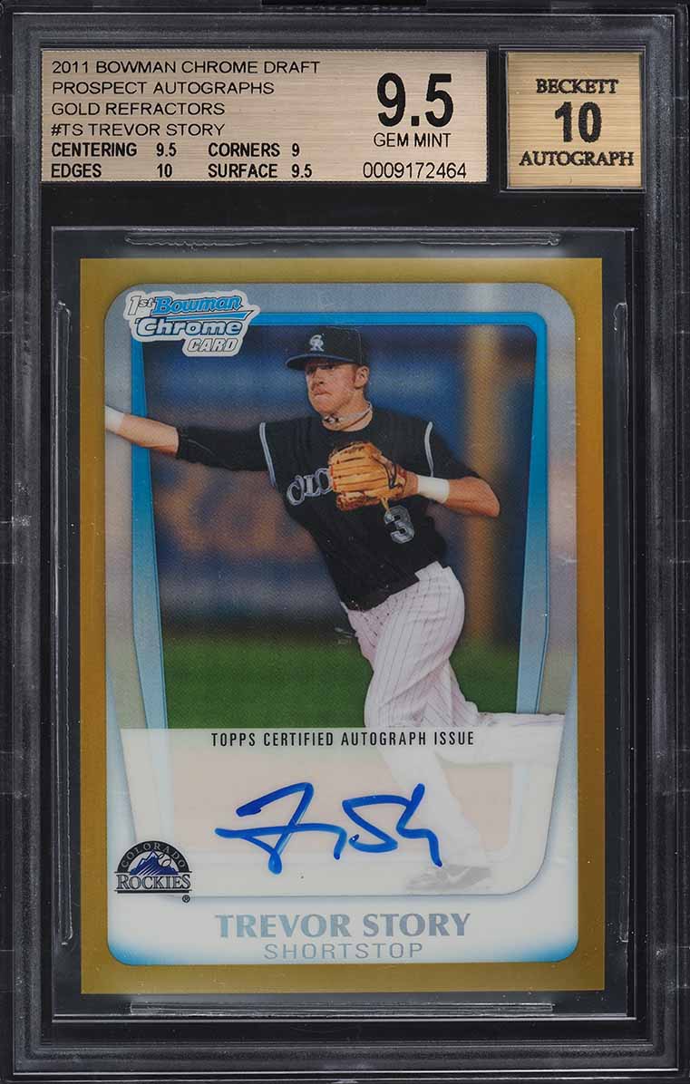 2011 Bowman Chrome Gold Refractor Trevor Story PROSPECT AUTO /50 #BCAP-TS BGS 9.5 GEM MINT