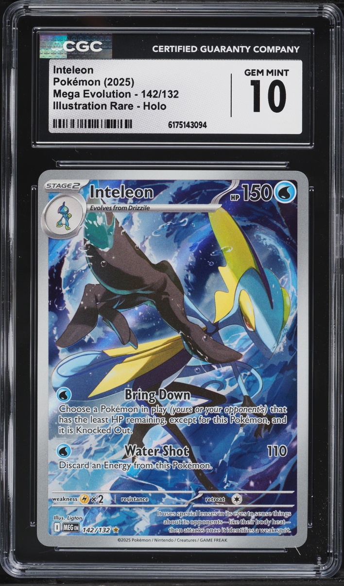 2025 Pokemon Mega Evolution IR Inteleon #142 CGC 10 GEM MINT