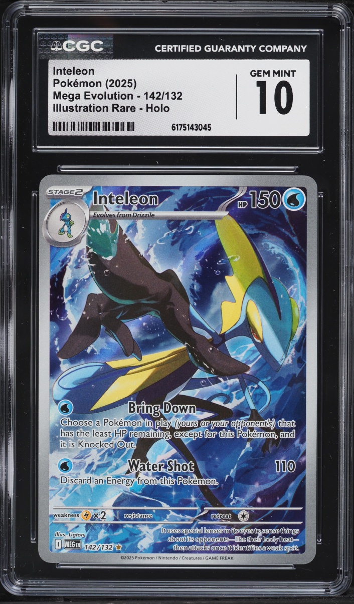 2025 Pokemon Mega Evolution IR Inteleon #142 CGC 10 GEM MINT