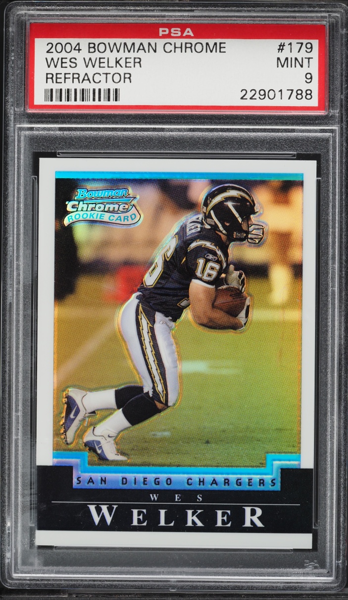 2004 Bowman Chrome Refractor Wes Welker ROOKIE #179 PSA 9 MINT