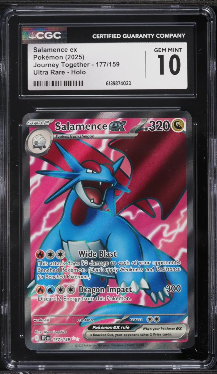 2025 Pokemon Scarlet & Violet Journey Together Full Art Salamence ex #177 CGC 10 GEM MINT