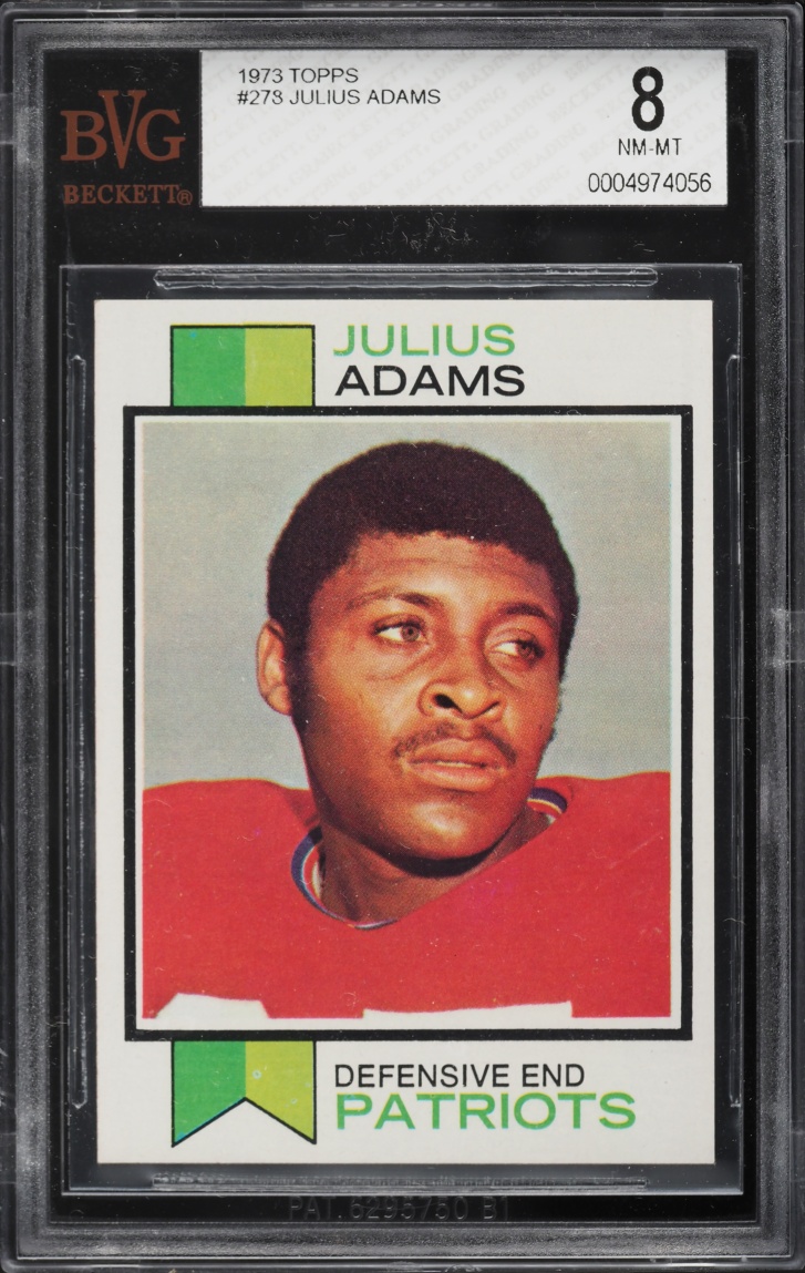 1973 Topps Football Julius Adams #278 BVG 8 NM-MT