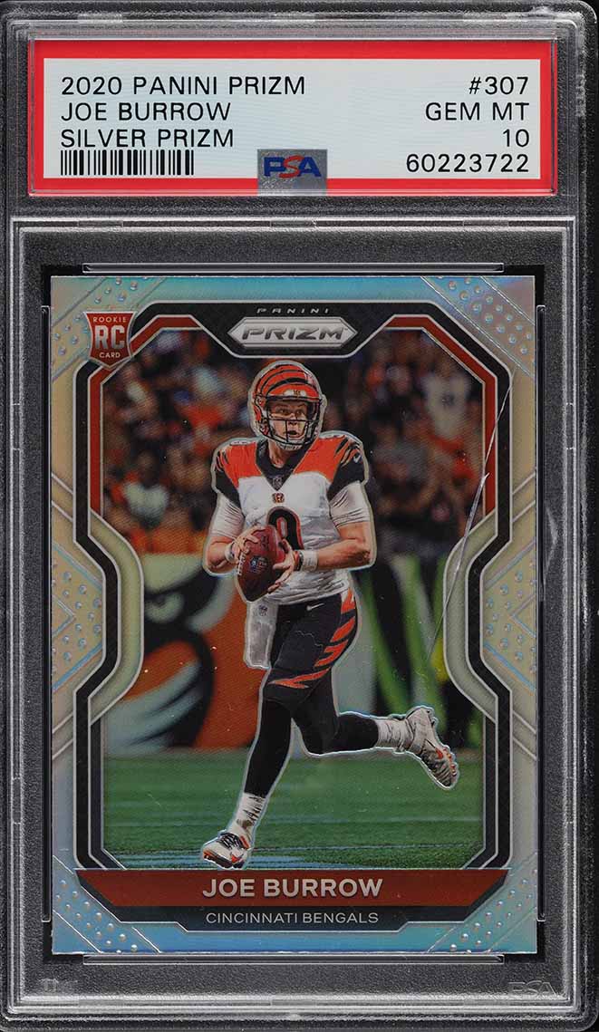 2020 Panini Prizm Silver Joe Burrow ROOKIE #307 PSA 10 GEM MINT on