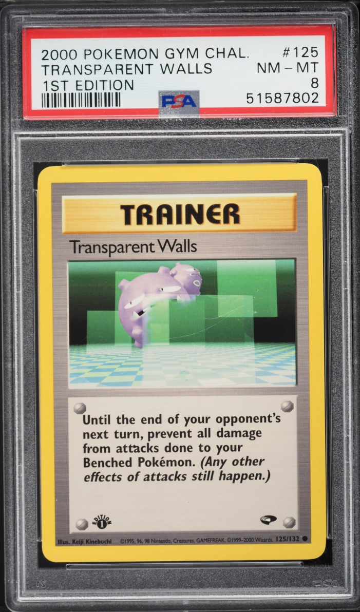 2000 Pokemon Gym Challenge 1st Edition Transparent Walls #125 PSA 8 NM-MT