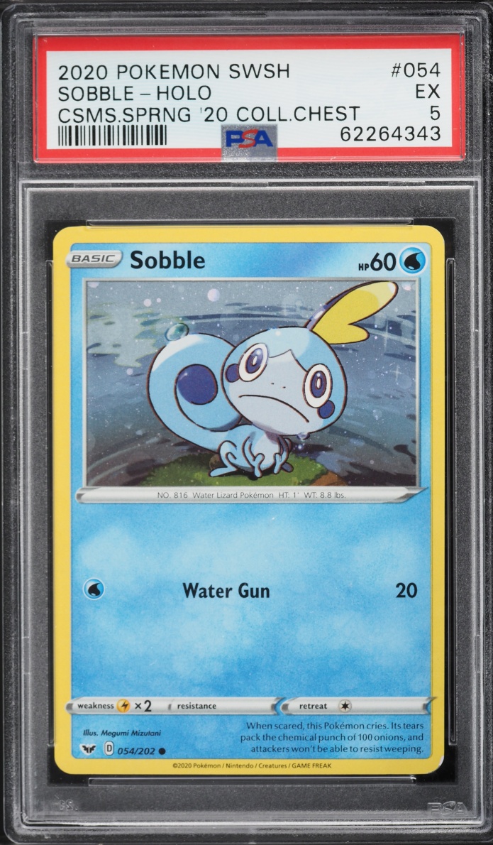 2020 Pokemon Sword & Shield Spring '20 Chest Cosmos Holo Sobble #54 PSA 5 EX