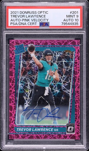 2021 Donruss Optic Green Velocity Trevor Lawrence ROOKIE #201 PSA