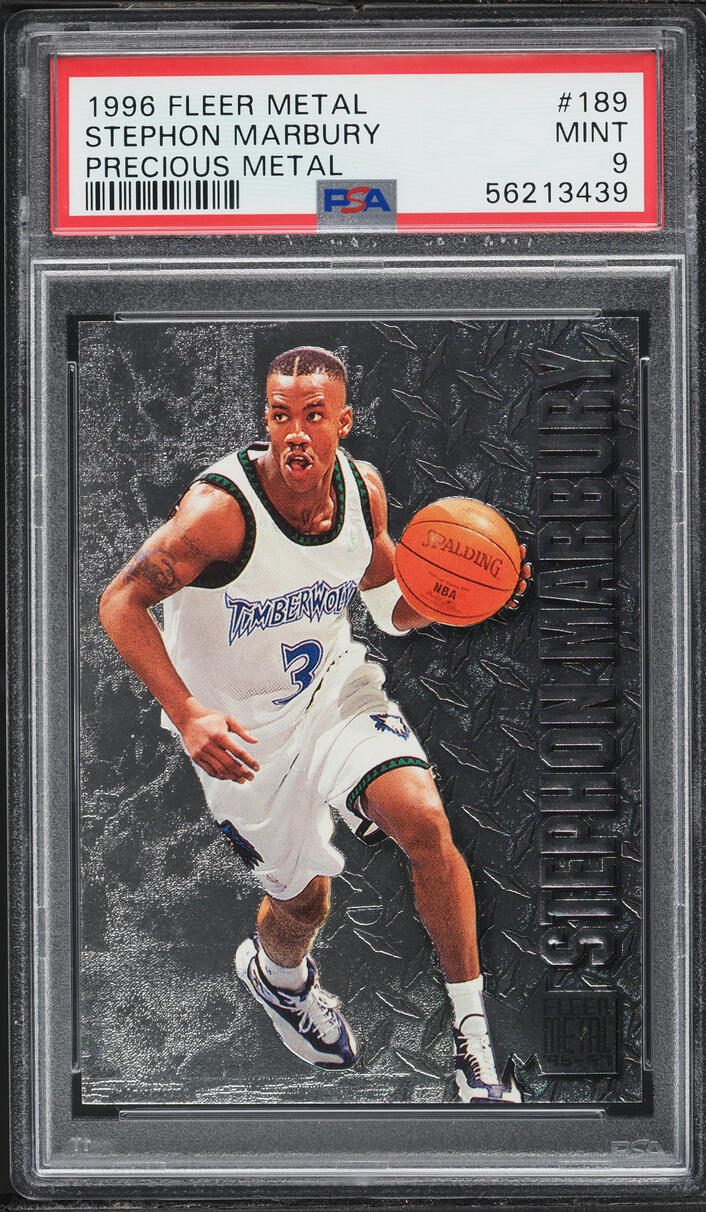 1996 Metal Precious Metal Stephon Marbury ROOKIE #189 PSA 9 MINT