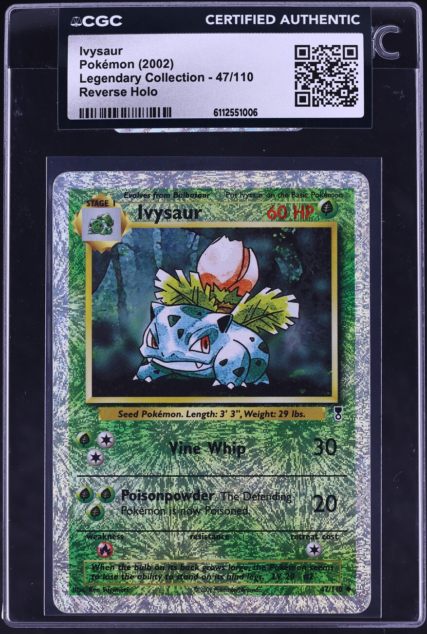 2002 Pokemon Legendary Collection Reverse Holo Ivysaur #47 CGC AUTH