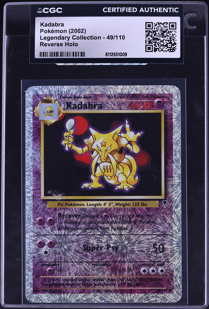 2002 Pokemon Legendary Collection Reverse Holo Kadabra #49 CGC AUTH
