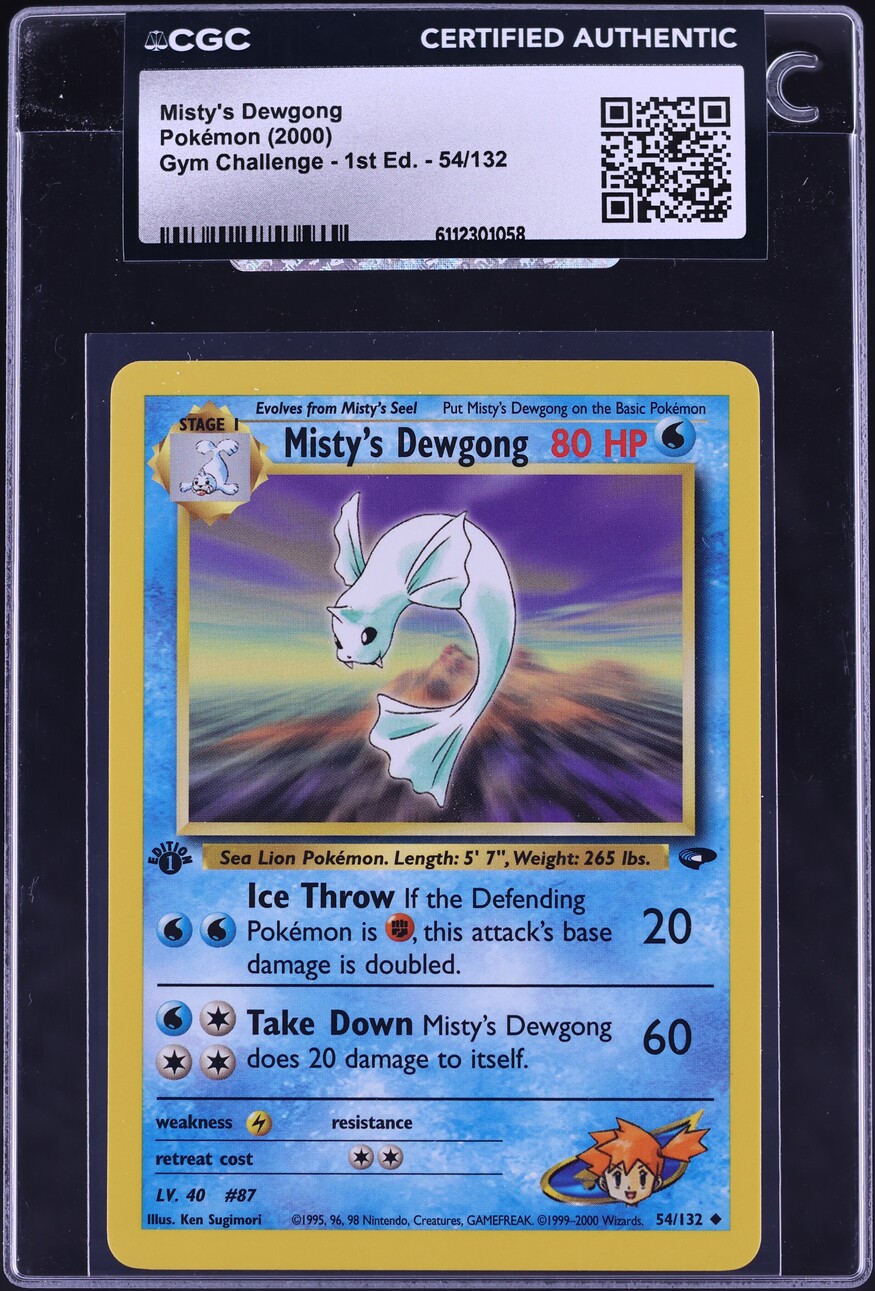 2000 Pokemon Gym Challenge 1st Edition Misty's Dewgong #54 CGC AUTH