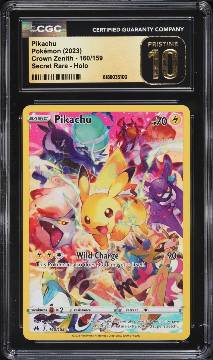 2023 Pokemon Sword & Shield Crown Zenith SEC Pikachu #160 CGC 10 PRISTINE