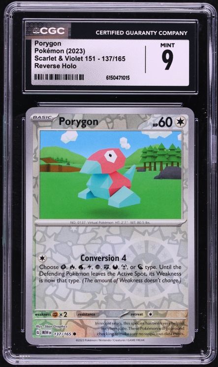 2023 Pokemon Scarlet & Violet 151 Reverse Holo Porygon #137 CGC 9 MINT