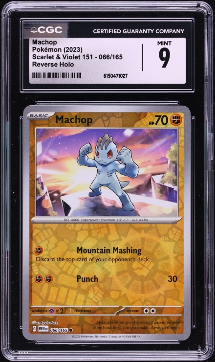 2023 Pokemon Scarlet & Violet 151 Reverse Holo Machop #66 CGC 9 MINT