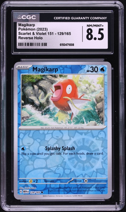 2023 Pokemon Scarlet & Violet 151 Reverse Holo Magikarp #129 CGC 8.5 NM-MT+