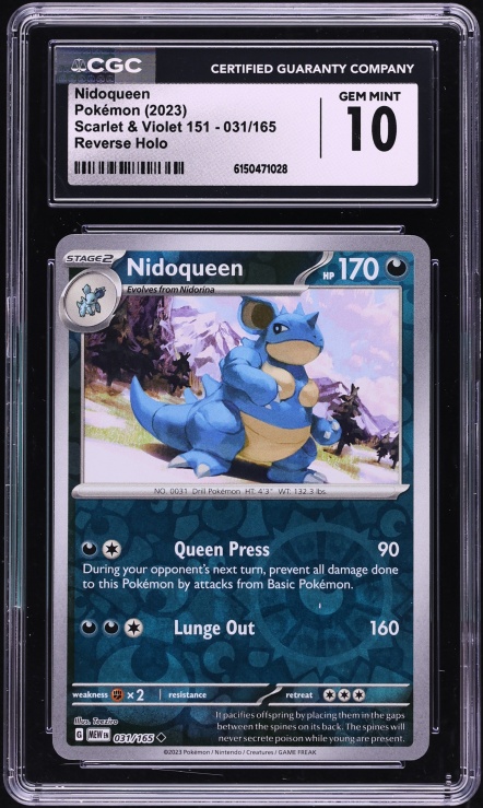2023 Pokemon Scarlet & Violet 151 Reverse Holo Nidoqueen #31 CGC 10 GEM MINT