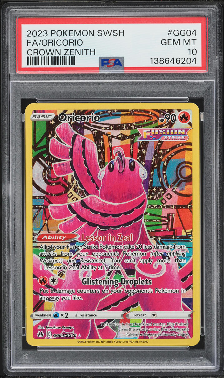 2023 Pokemon Sword & Shield Crown Zenith Alt Art Oricorio #GG04 PSA 10 GEM MINT