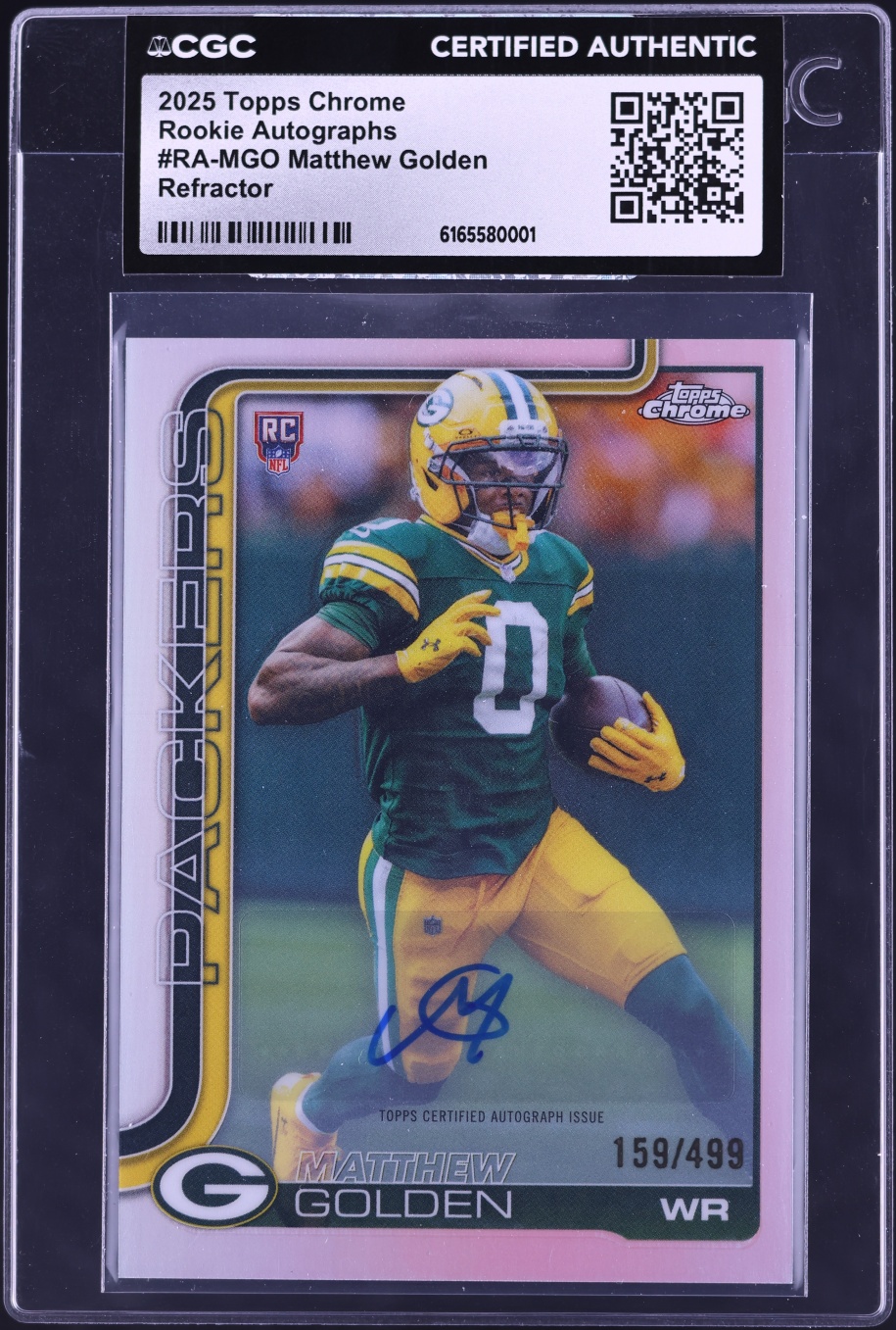 2025 Topps Chrome Refractor Matthew Golden ROOKIE AUTO /499 #RA-MGO CGC AUTH
