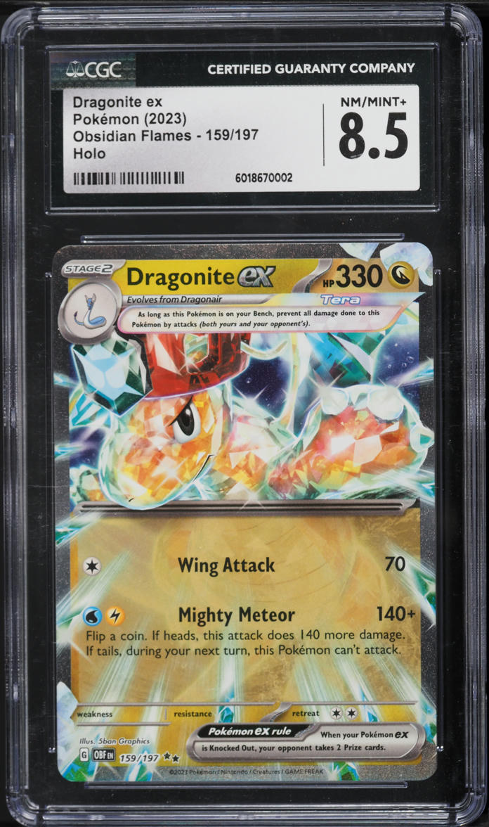 2023 Pokemon SV Obsidian Flames Holo Dragonite ex #159 CGC 8.5 NM-MT+